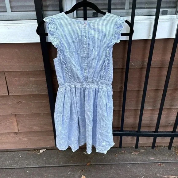 Biden eyelet blue and white striped dress size 13-14Y - Picture 2 of 5